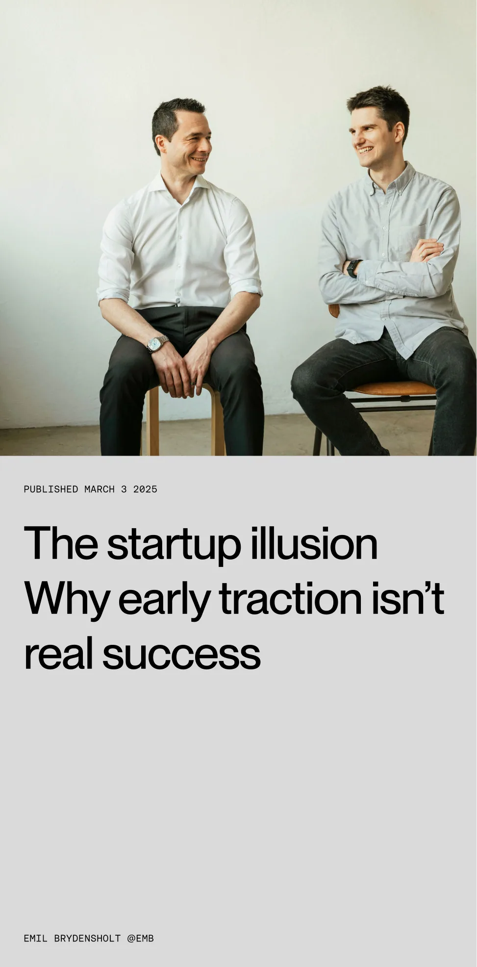Editorial card — The startup illusion