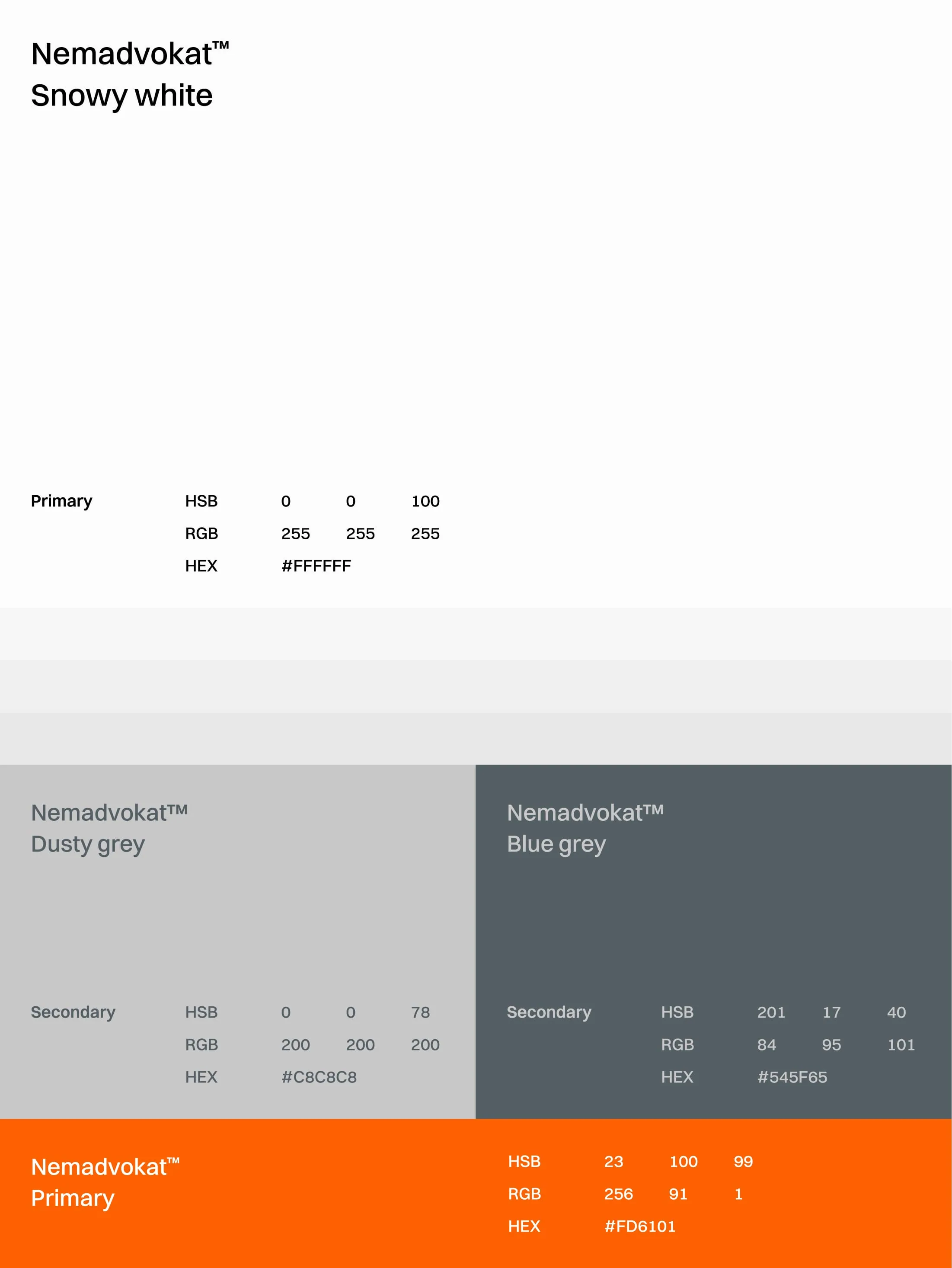 Nemadvokat colour palette