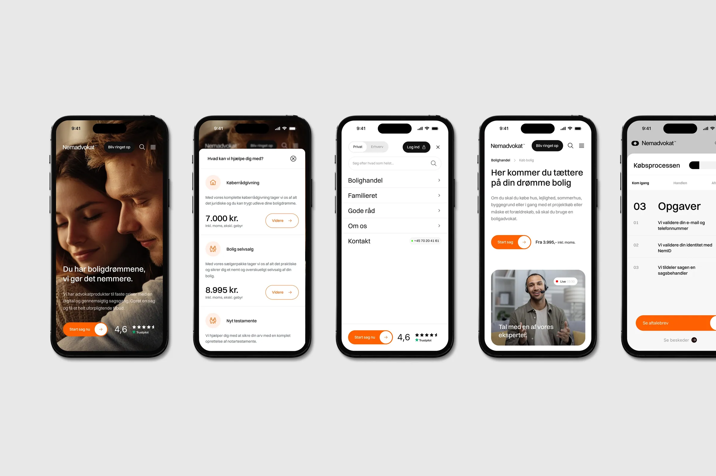 Nemadvokat app screens